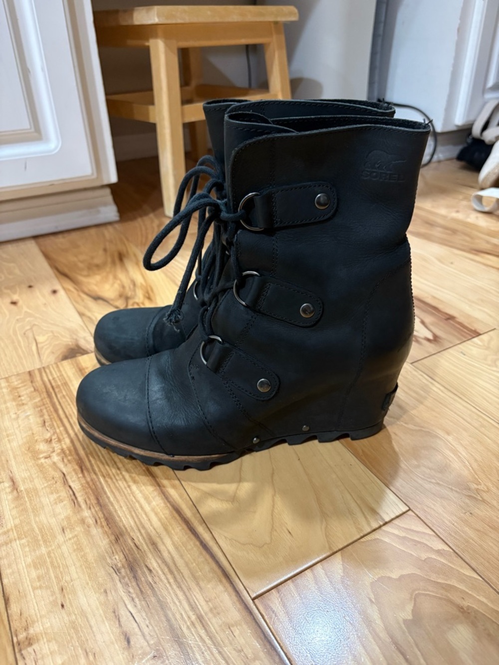 Sorel Black Wedge Boots